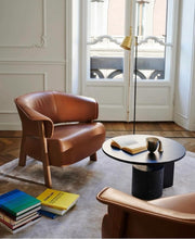 Load image into Gallery viewer, Back-Wing Armchair - black leather