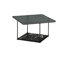 Load image into Gallery viewer, Lemante Table - Quartz Grey Molten Glass and Black Marquina