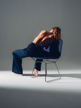 Load image into Gallery viewer, Neil Denim Chair - black chrome