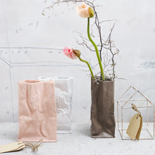 Load image into Gallery viewer, Paper Bag Vase - white 18cm