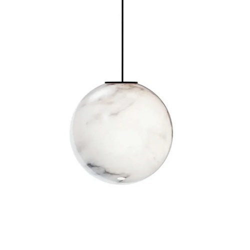Bollicosa Pendant - white marble glass