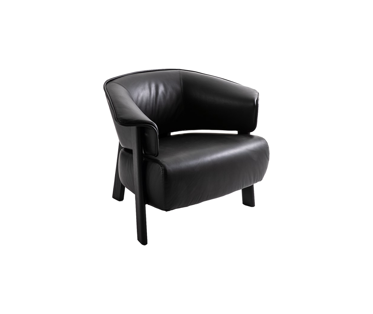 Back-Wing Armchair - black leather