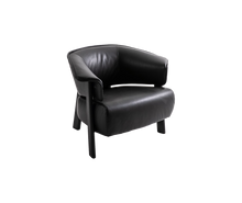 Load image into Gallery viewer, Back-Wing Armchair - black leather
