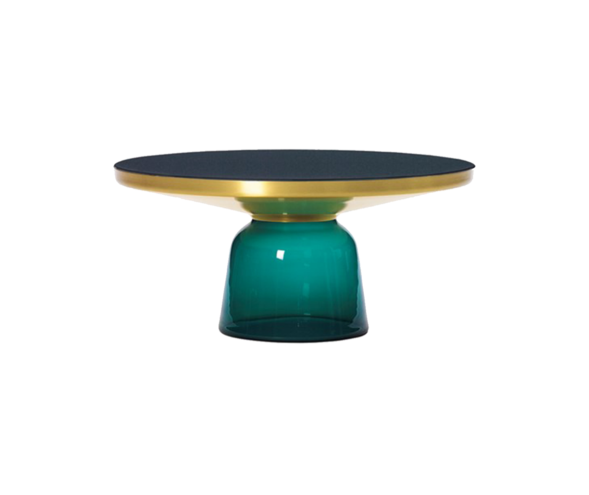 Bell Coffee Table brass - emerald green