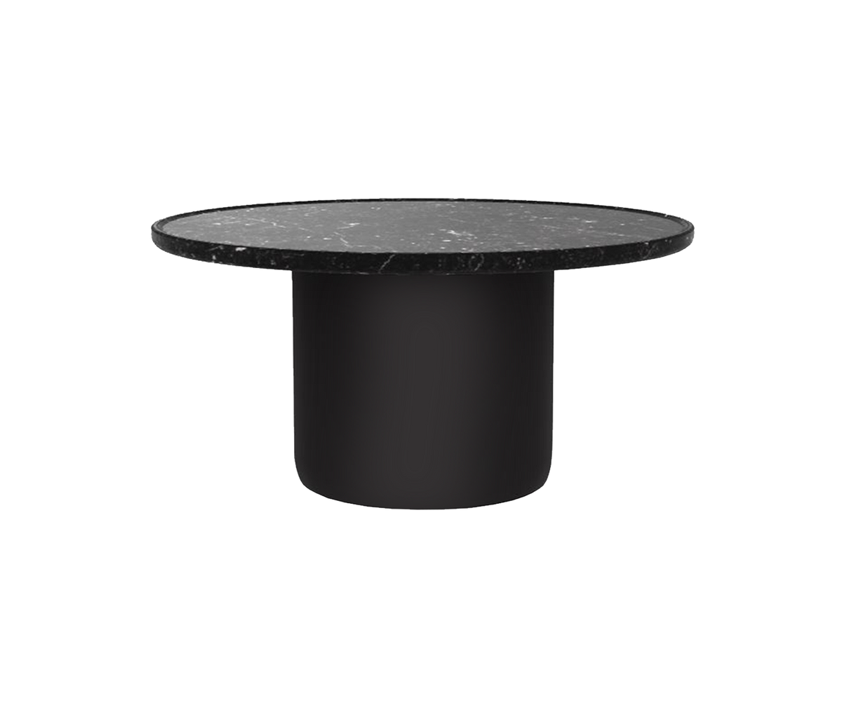 Button Coffee Table - matt Marquina black marble