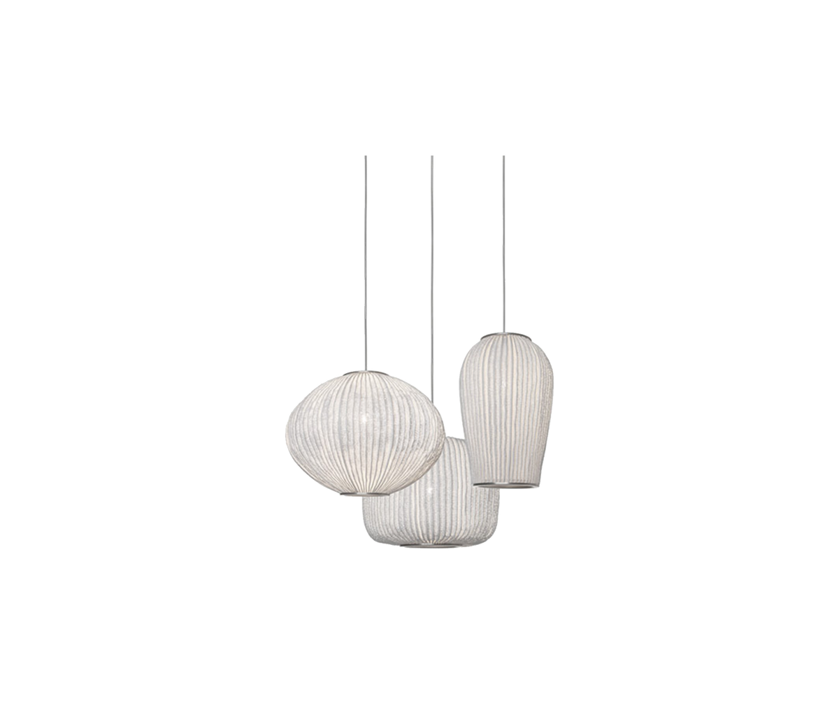 Coral Small Composition 3 Pendants - white