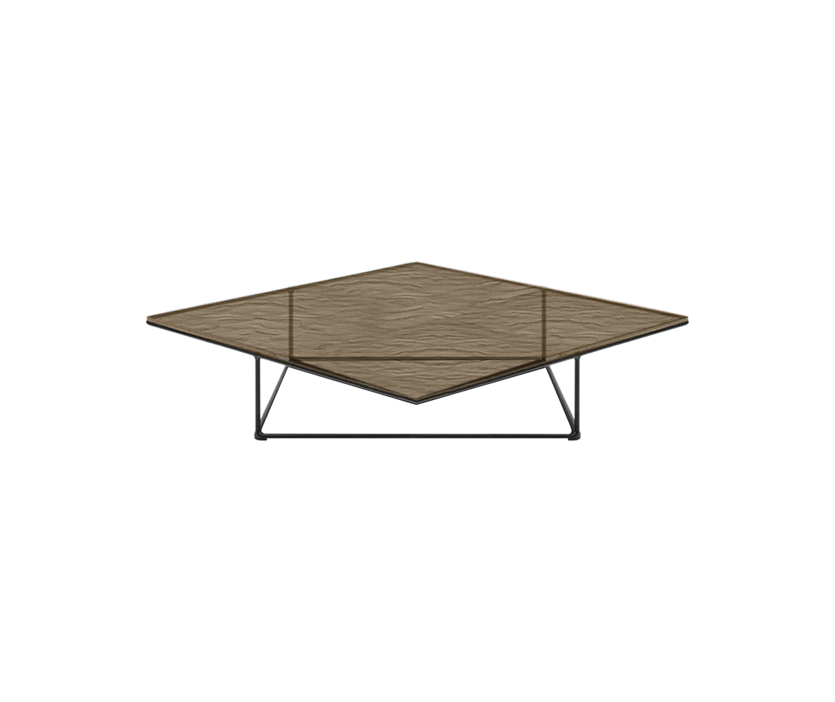 Lemante Coffee Table - Amber Grey Molten Glass