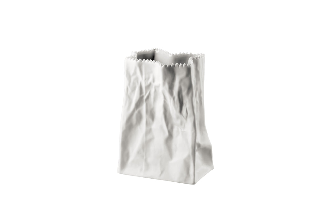 Paper Bag Vase - white 14cm