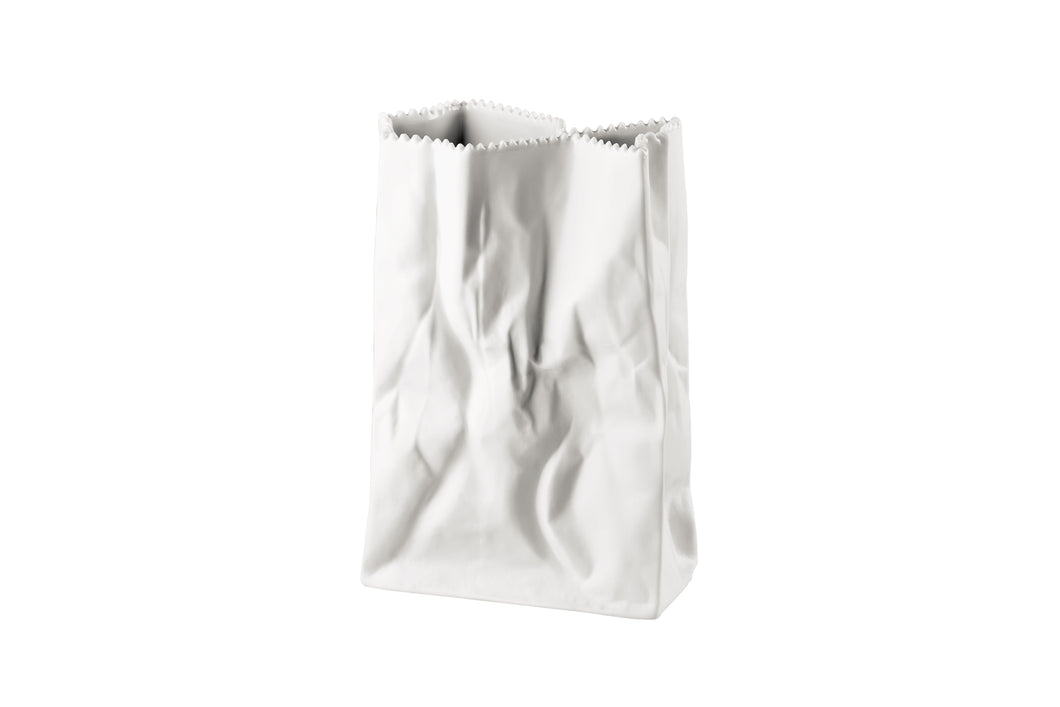 Paper Bag Vase - white 18cm