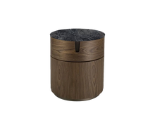 Load image into Gallery viewer, Tylsa Night Table - walnut / grey carnico marble
