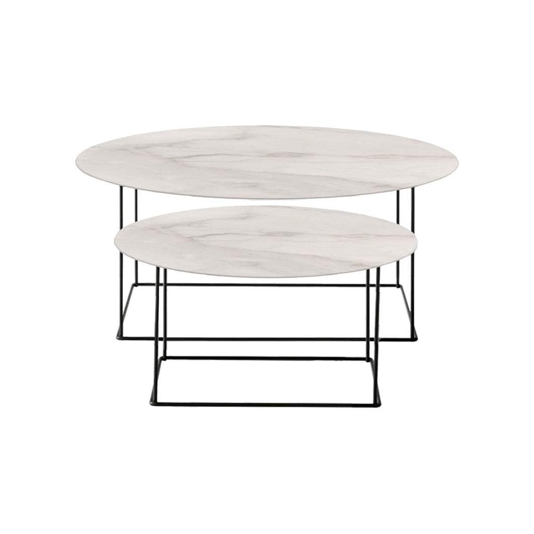 Fat Fat Outdoor Small Tables - set of 2 - white porcelain