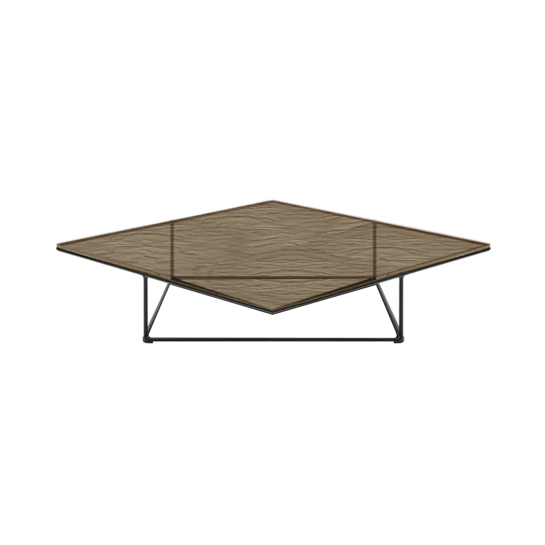 Lemante Coffee Table - amber grey molten glass