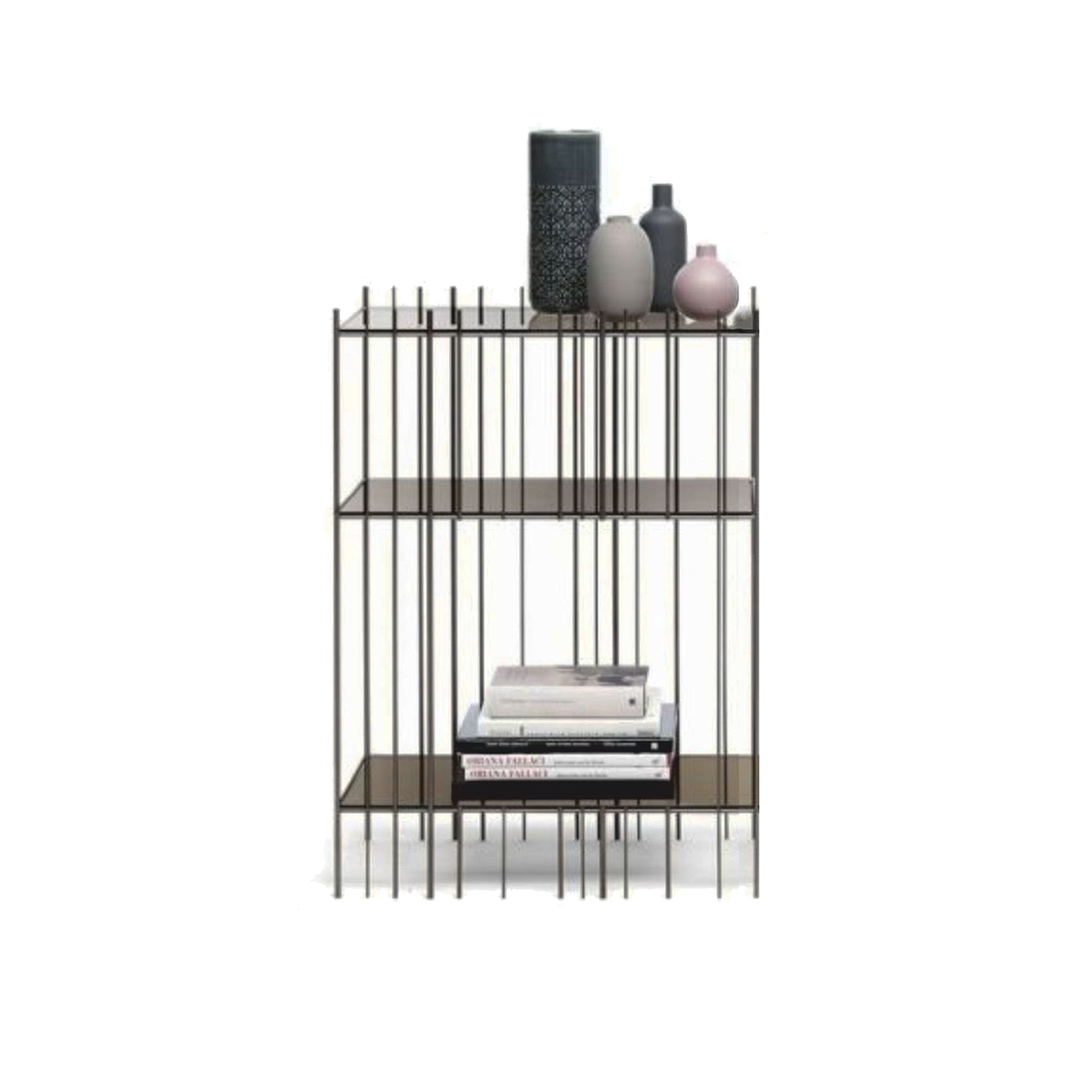 Metrica D Bookshelf - burnished / bronze glass