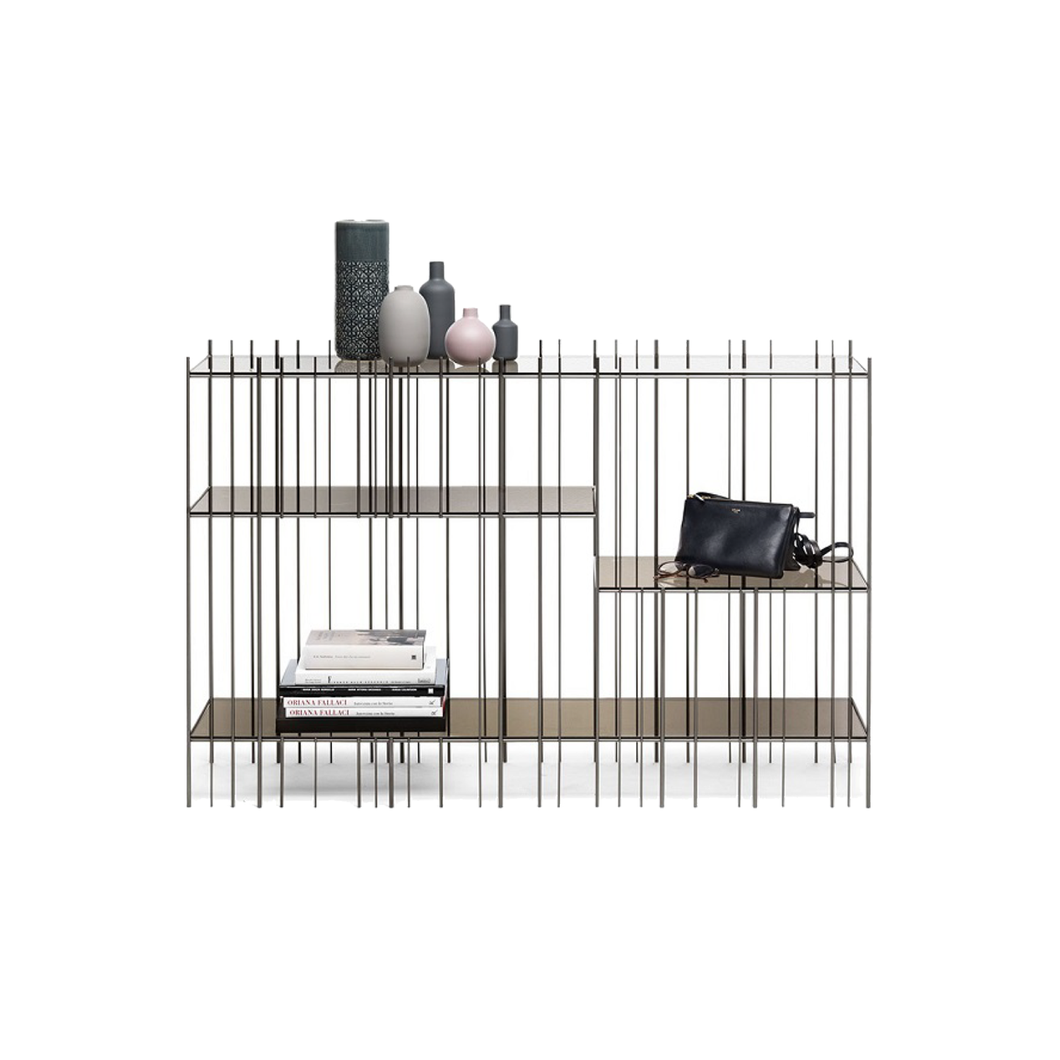 Metrica B Bookshelf - burnished / bronze glass