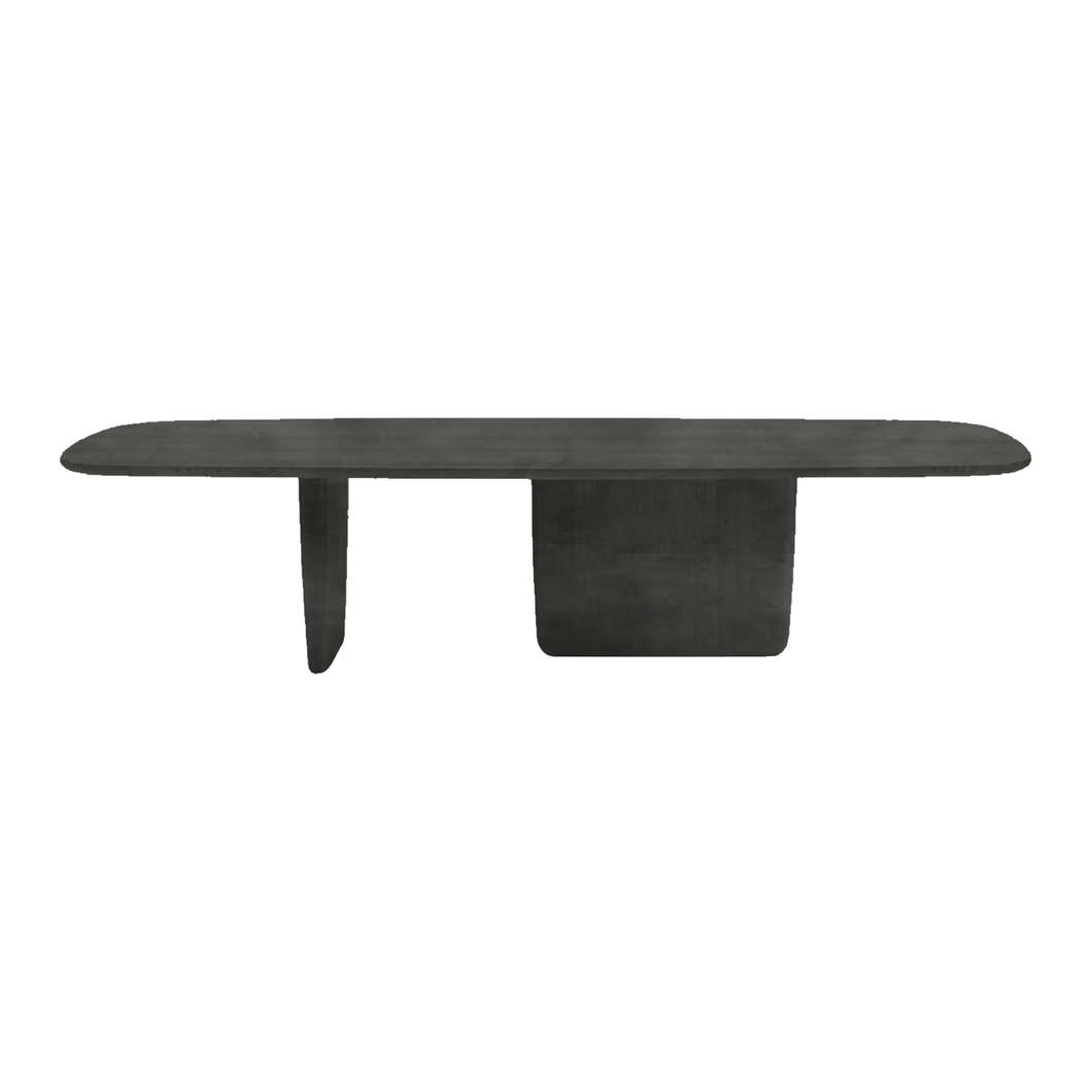Tobi Ishi Rectangular Table -  black cement grout