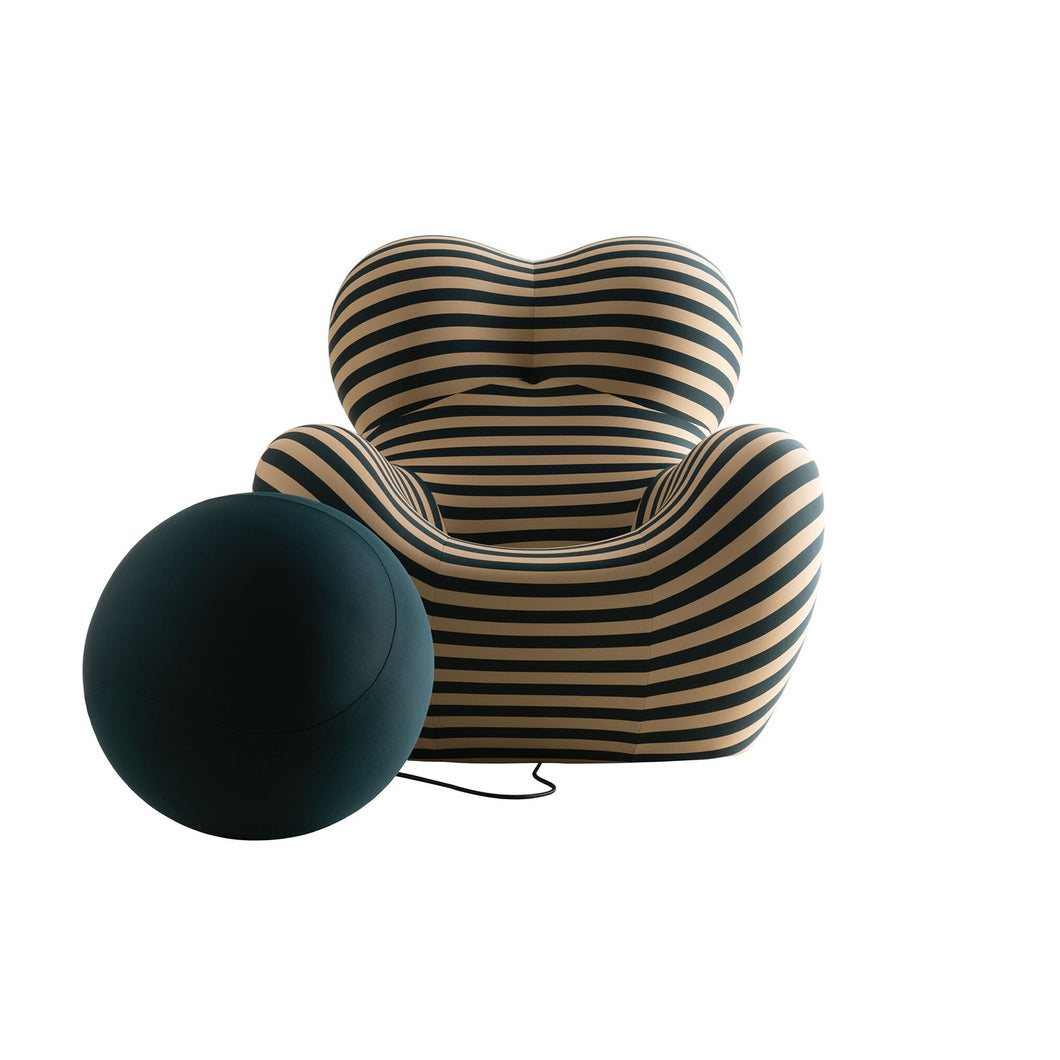 Up 50 - striped beige & teal ottoman