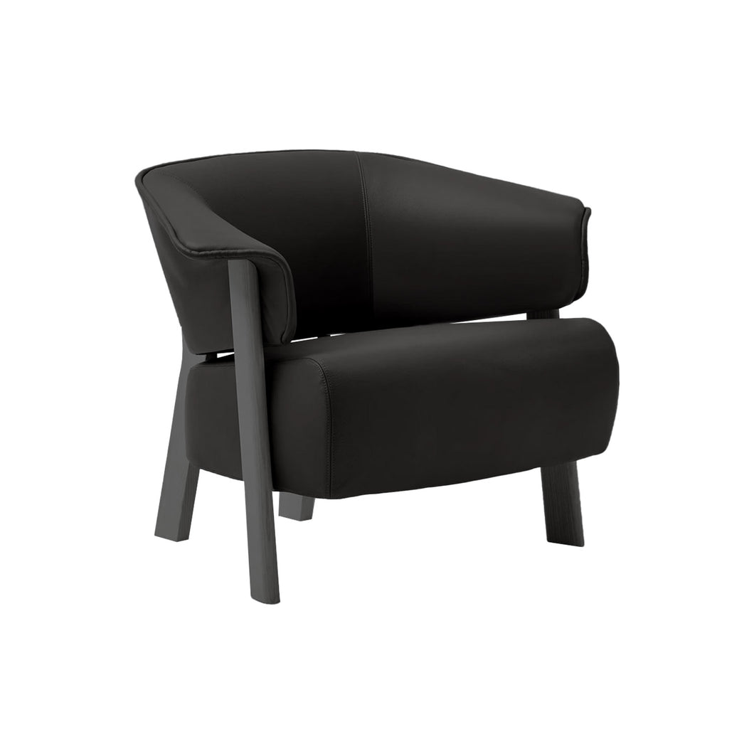 Back-Wing Armchair - black leather