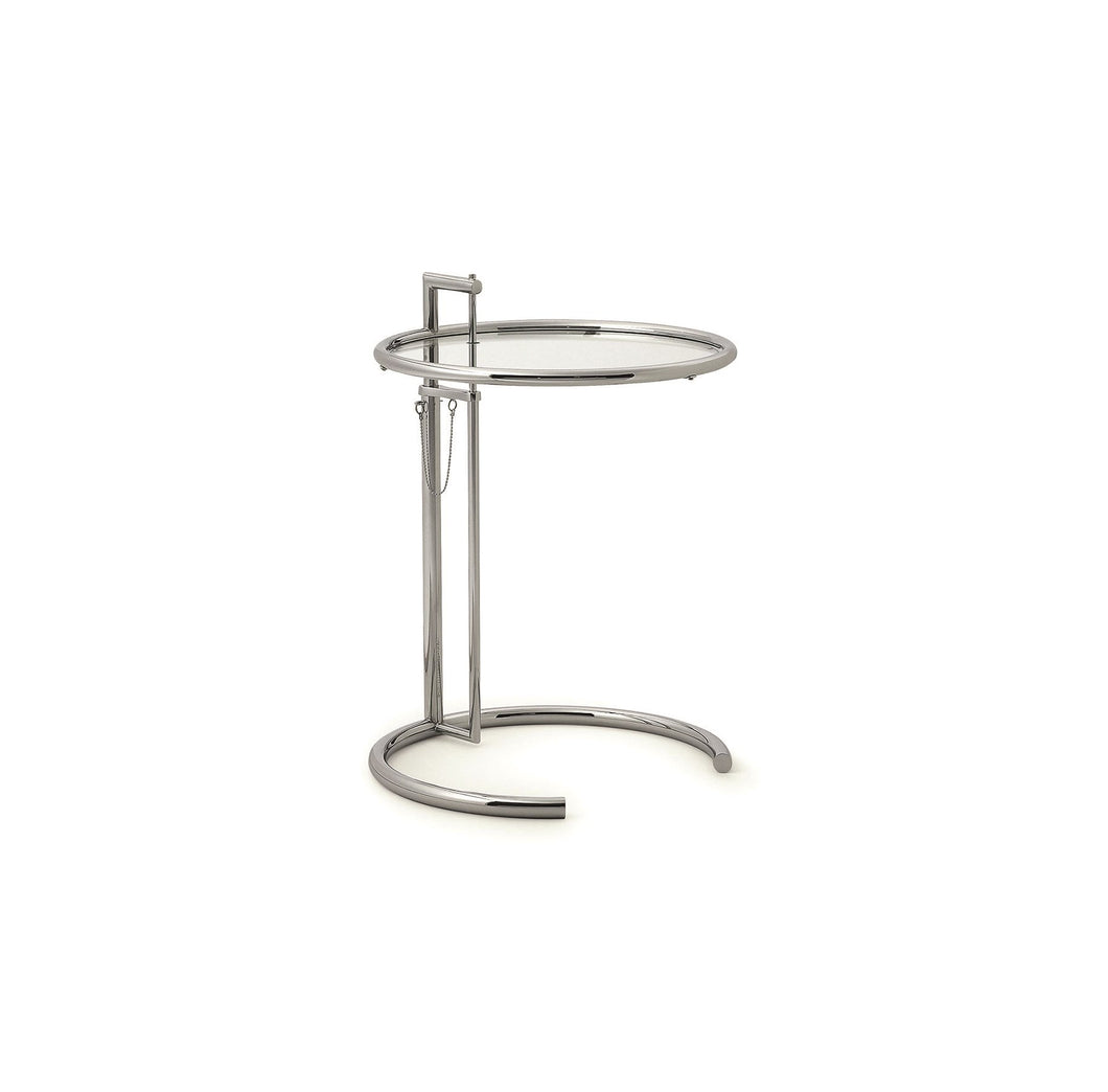 Adjustable Table E1027 - chrome/clear