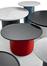 Load image into Gallery viewer, Button Oval Table - Matt Carrara White Marble
