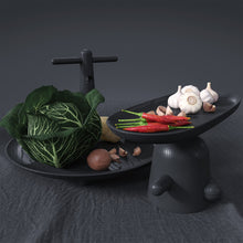 Load image into Gallery viewer, Reaction Poetique Medium Handled Centrepiece - black stained ashwood
