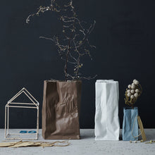 Load image into Gallery viewer, Paper Bag Vase - white 18cm
