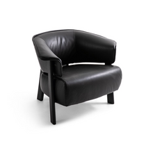 Load image into Gallery viewer, Back-Wing Armchair - black leather
