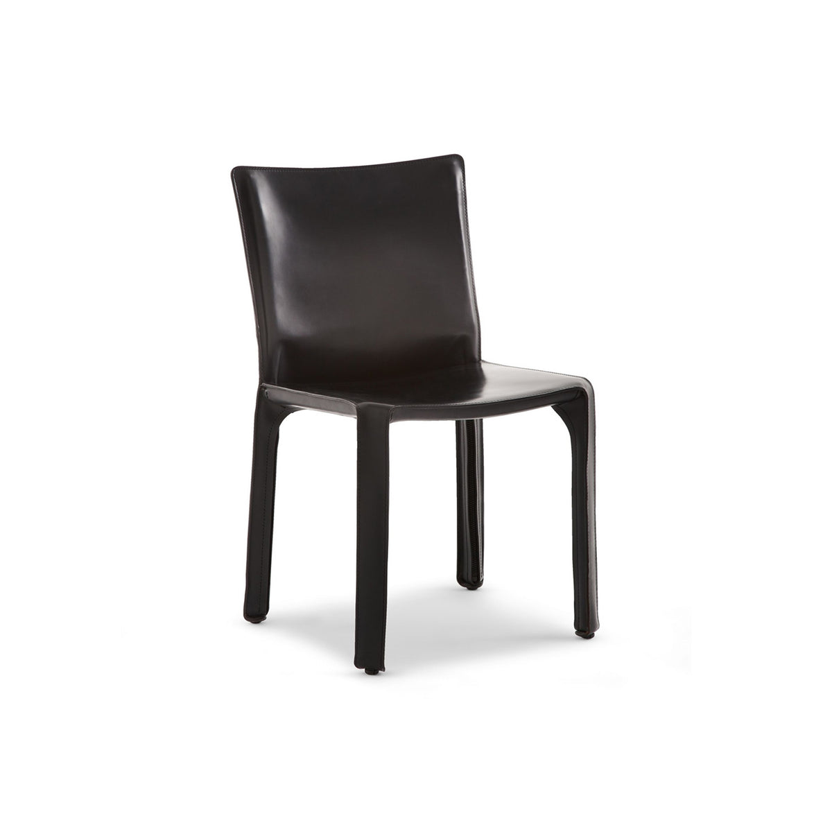 Cab Side Chair - black saddle leather