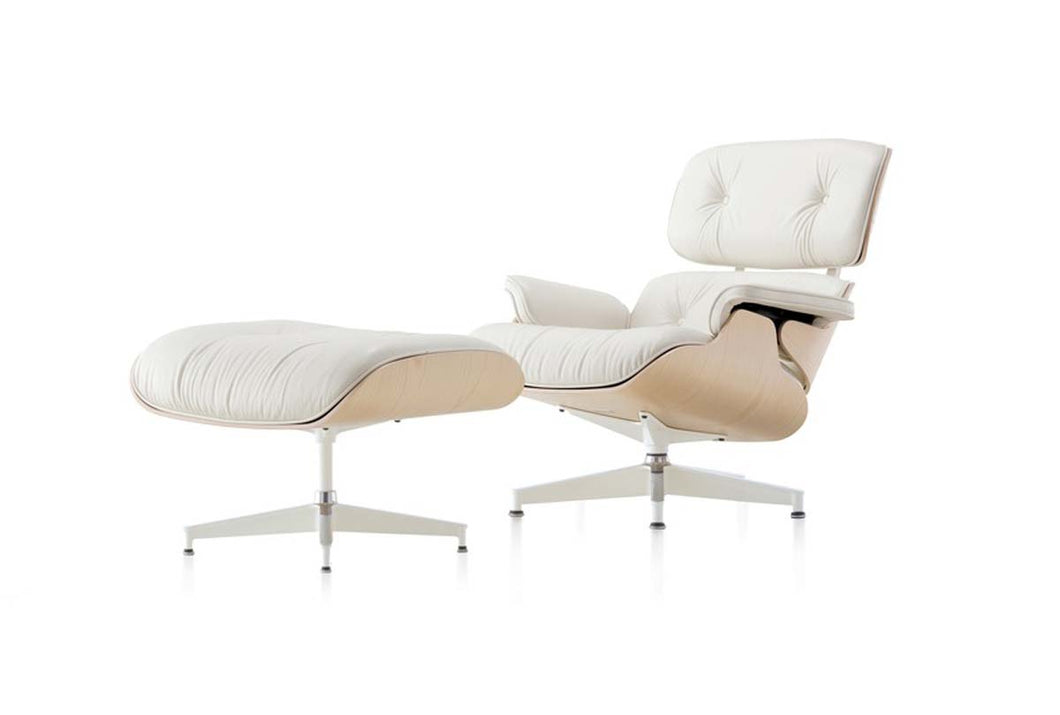 Eames® Lounge Chair and Ottoman - white / white ash