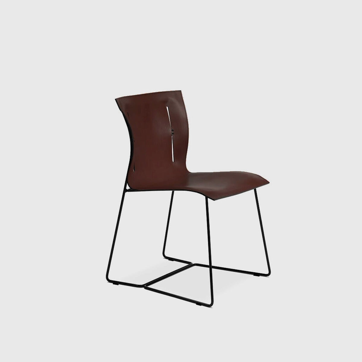 Cuoio Dining Chair - saddle leather maron